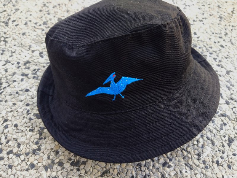 翼手龙 儿童渔夫帽 - 帽子 - 绣线 黑色