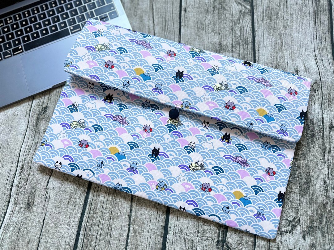 英国制作 粉蓝和风波浪猫 防水电脑保护套 switch ipad kindle - 电脑包 - 防水材质 蓝色