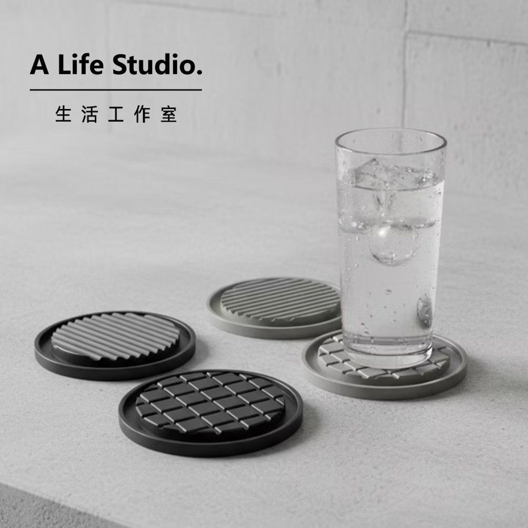 coasters 金属 杯垫  圆型  置物 纸镇 10CM 台湾制造(经典款) - 杯垫 - 铝合金 黑色