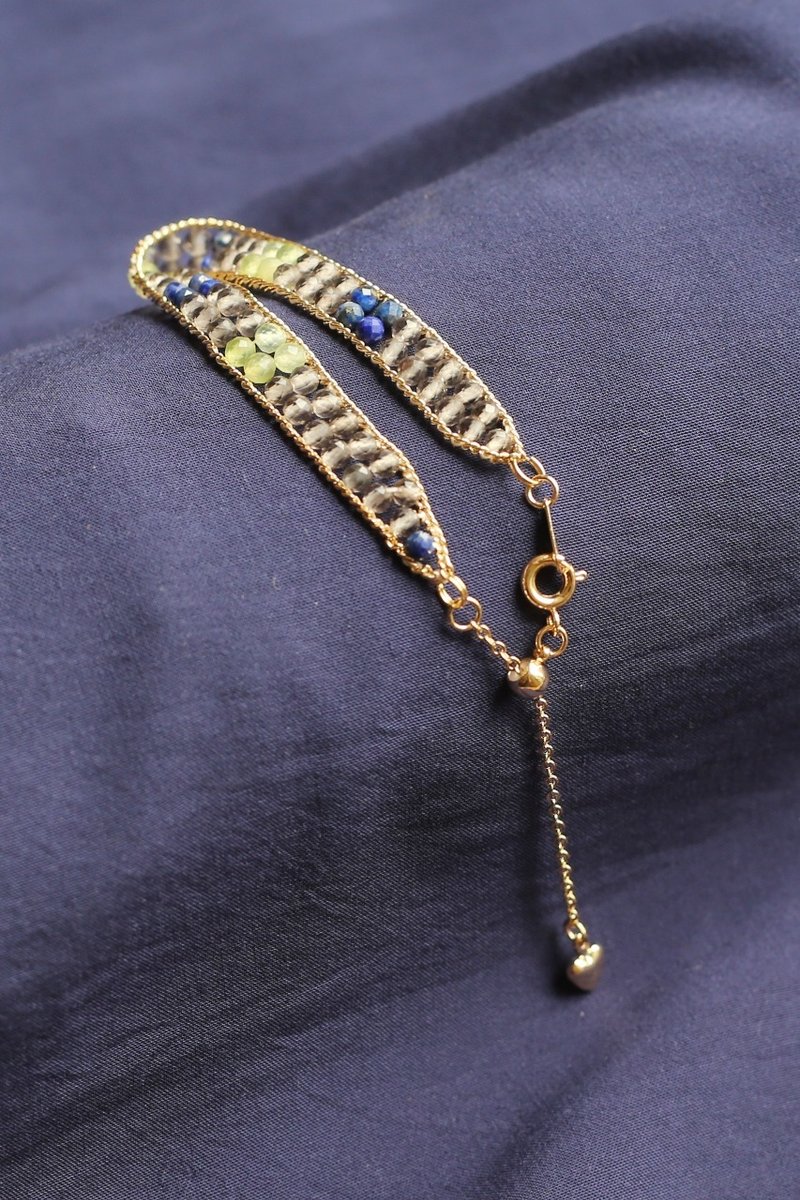 No.8-原創 & 玄星翠 | 冰曜石 青金石 阿富汗岫玉 | 天然石手链 - 手链/手环 - 宝石 多色