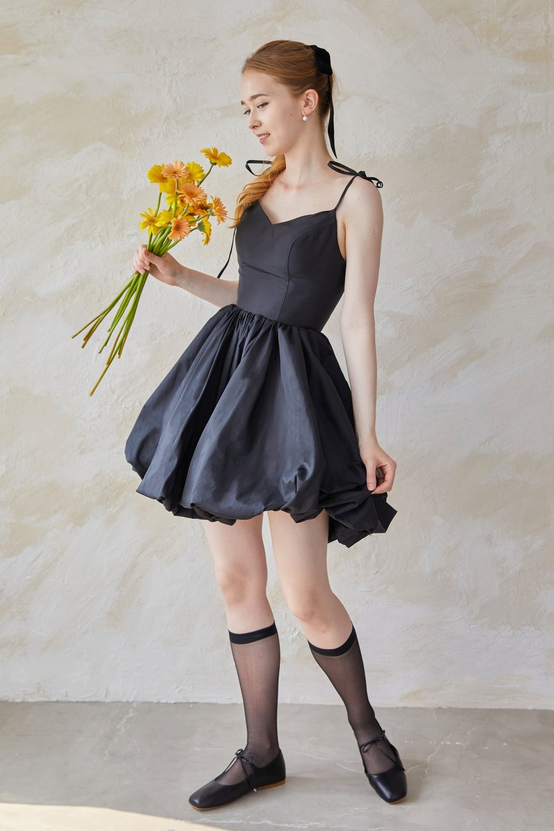 Taffeta 气球泡泡迷你礼服 - 晚装/礼服 - 其他材质 黑色