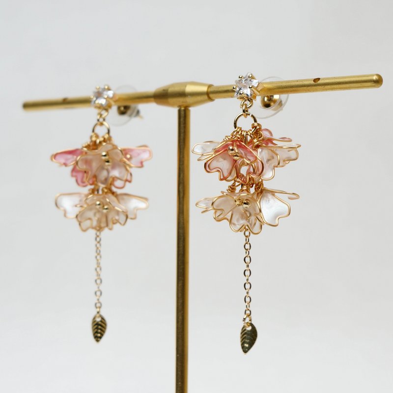 树脂耳环-草莓蛋糕裙-耳针/耳夹 - 耳环/耳夹 - 树脂 粉红色