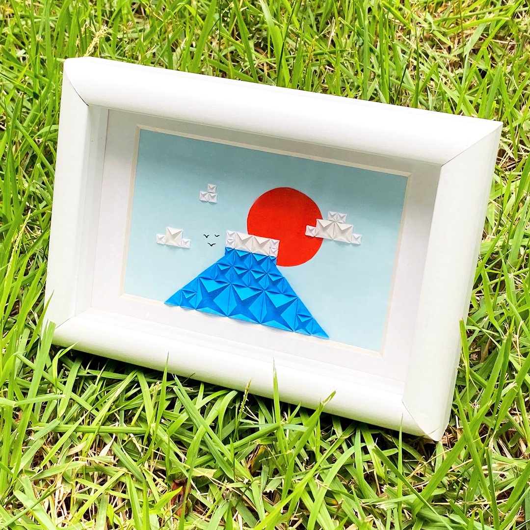 富士山特集 立体纸雕 富士山之盛夏 画架摆设 - 摆饰 - 纸 蓝色