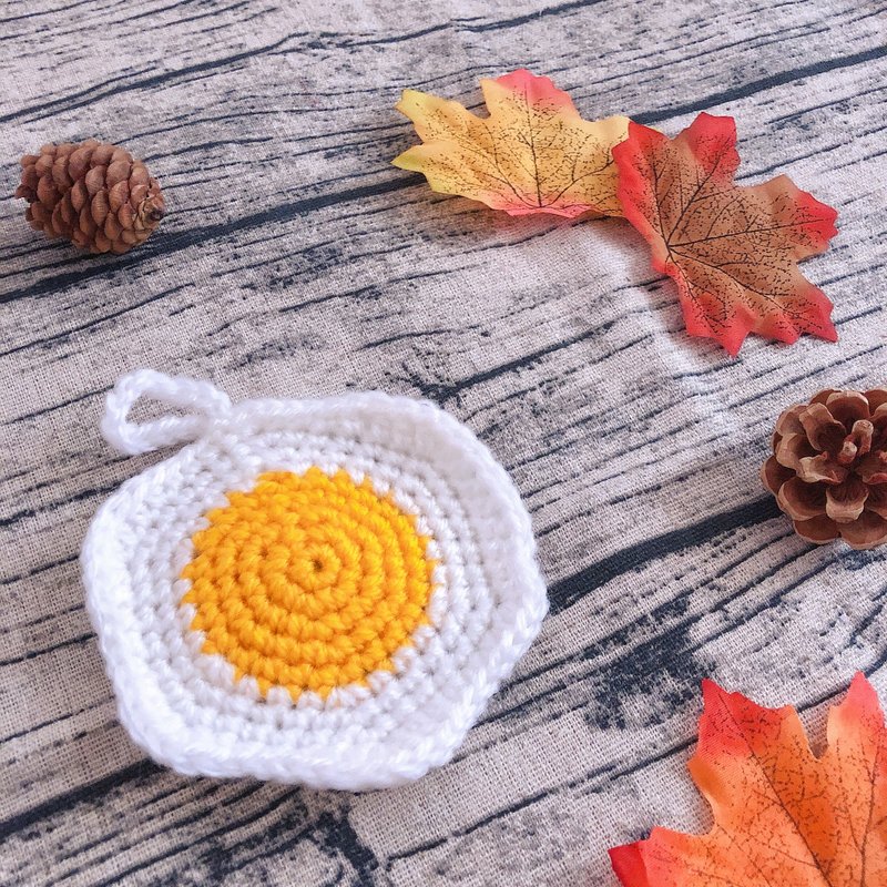 手工编织。日本环保抗菌荷包蛋造型菜瓜布 - 厨房用具 - 其他材质 多色