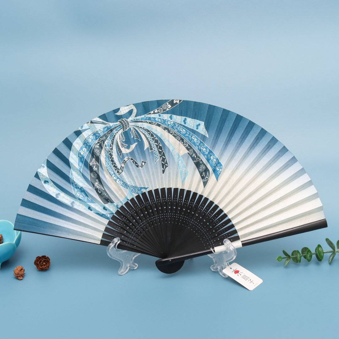 京都和纸京扇子-熨斗目 - 扇子 - 纸 