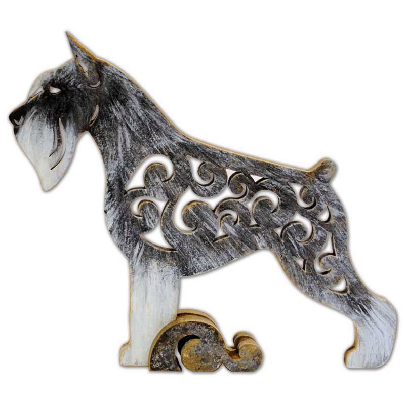 Statuette Schnauzer, Dog figurine made of wood - 摆饰 - 木头 