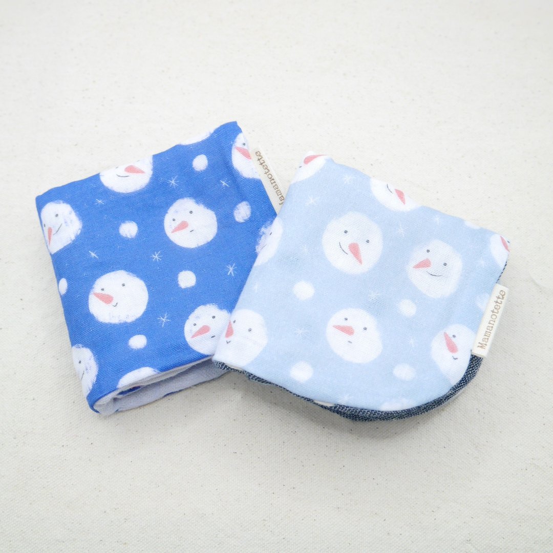 蓬松柔软八层棉纱手帕 / 星空与雪人-Starry Sky & Snowman- / L・20×20cm / Fuwamoko - 手帕/方巾 - 棉 多色