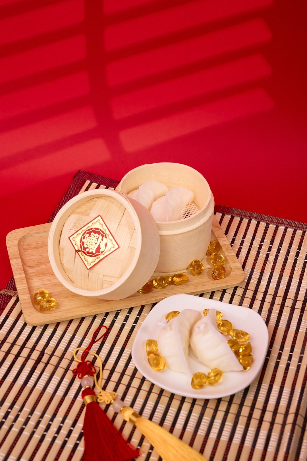 饺子蜡烛YuanBao Candle/2025过年新年礼盒 蛇年 香氛 蜡烛 扩石 - 香薰/精油/线香 - 蜡 红色