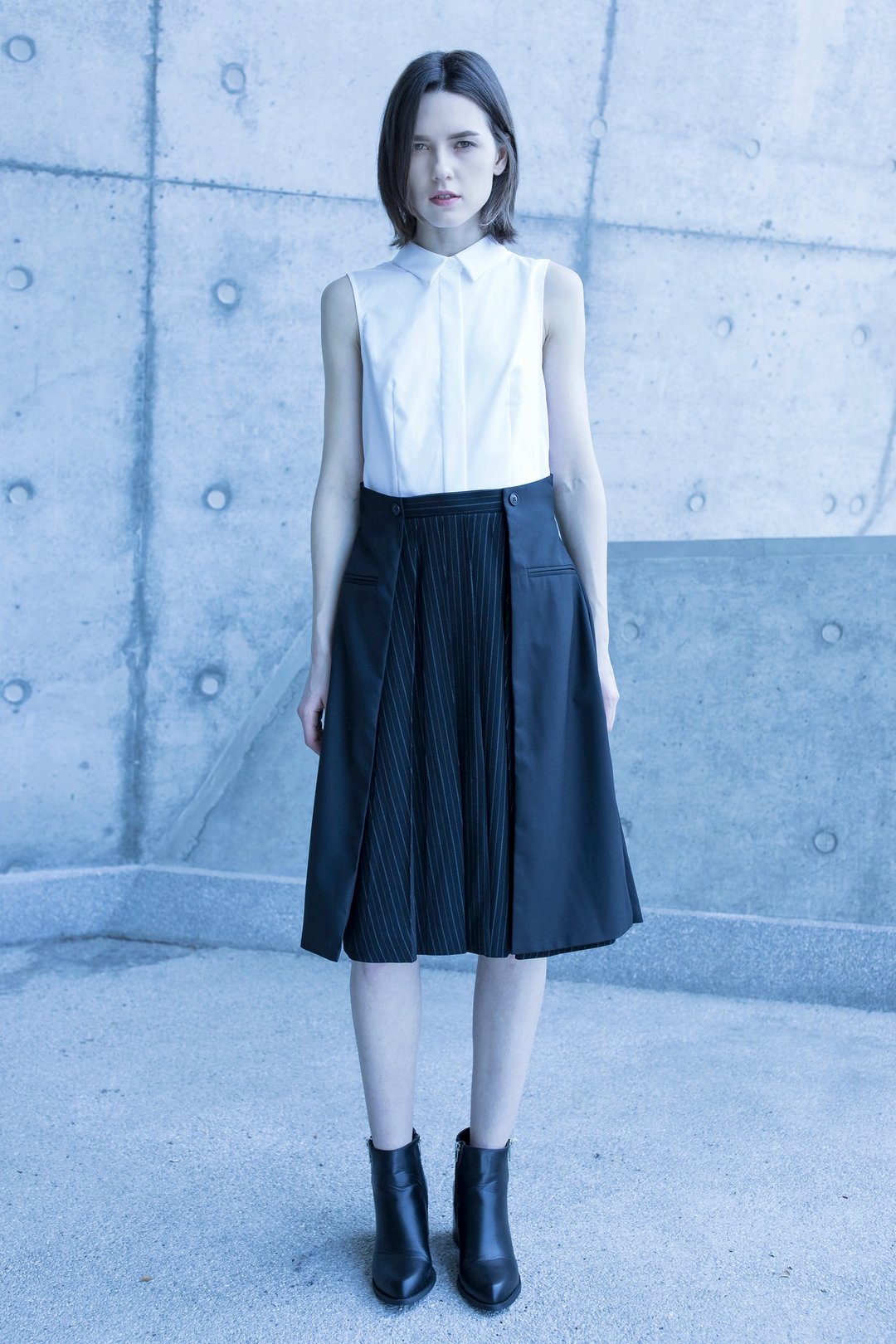 设计师品牌FromClothingOf-背心衬衣连身裙 - 洋装/连衣裙 - 棉 白色