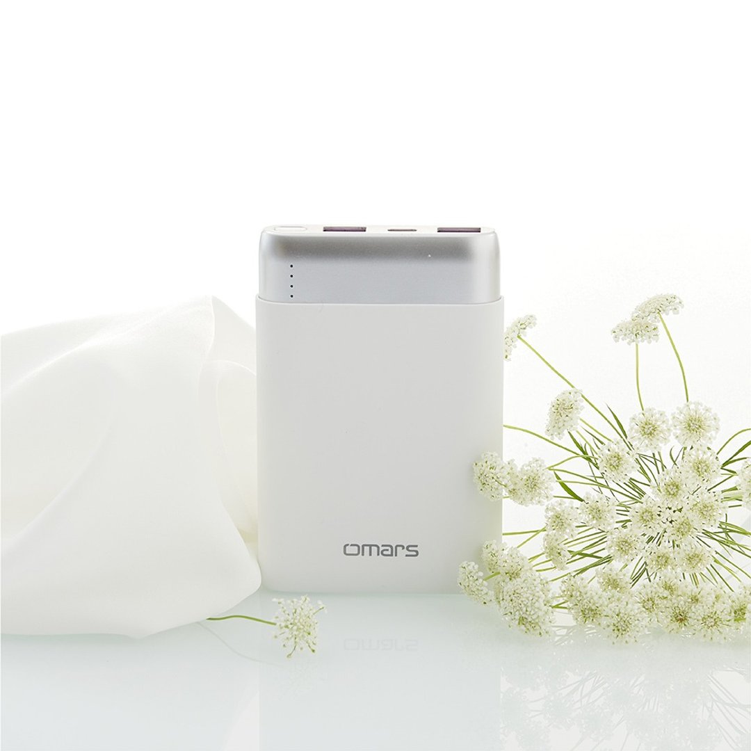 omars炫彩系行动电源 有标示Wh PD20W+QC3.0快充 10000mAh-雪花白 - 充电宝/传输线 - 塑料 白色