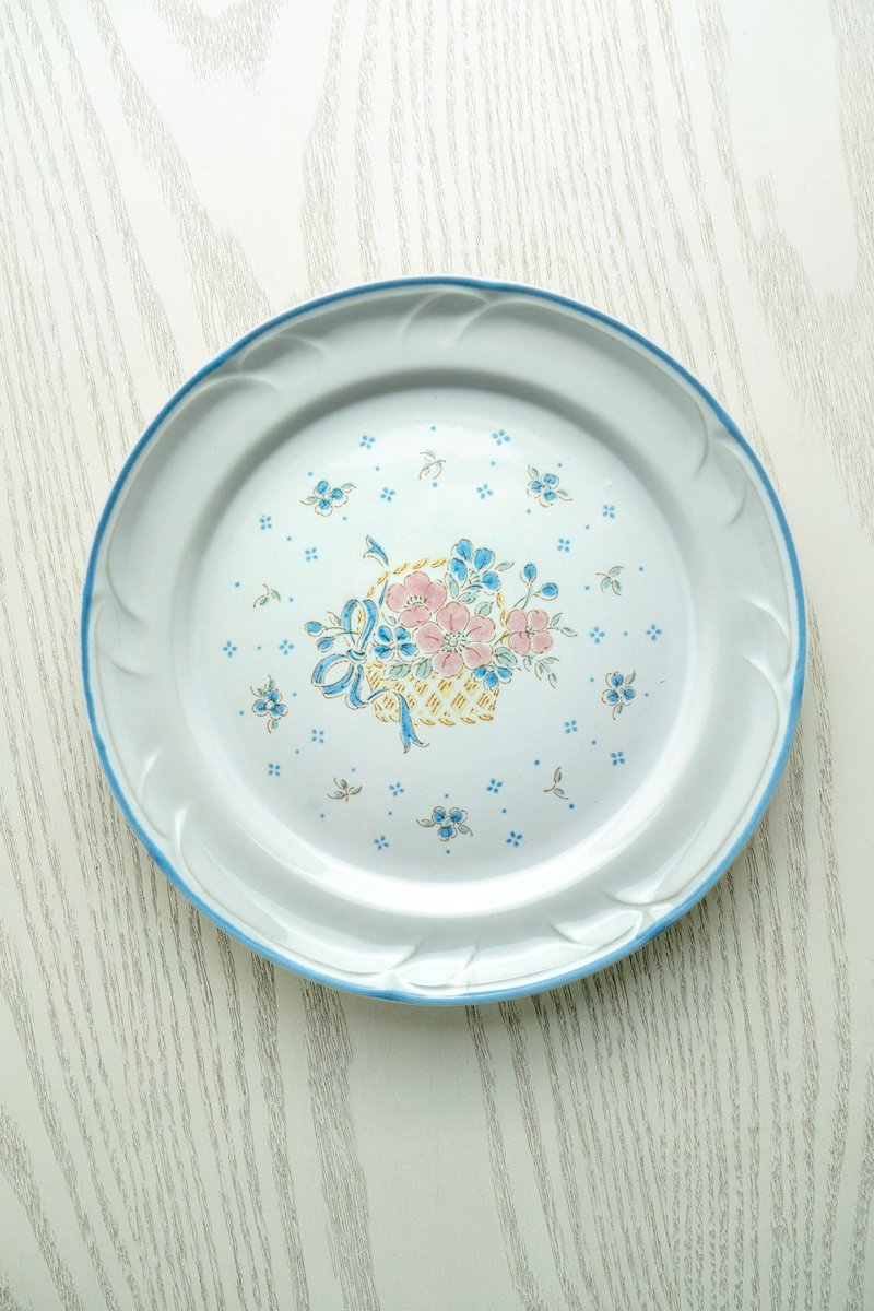 日本制 Country Basket 19.5厘米 陶瓷餐盘 全新未使用 台湾包邮 - 盘子/餐盘/盘架 - 陶 白色