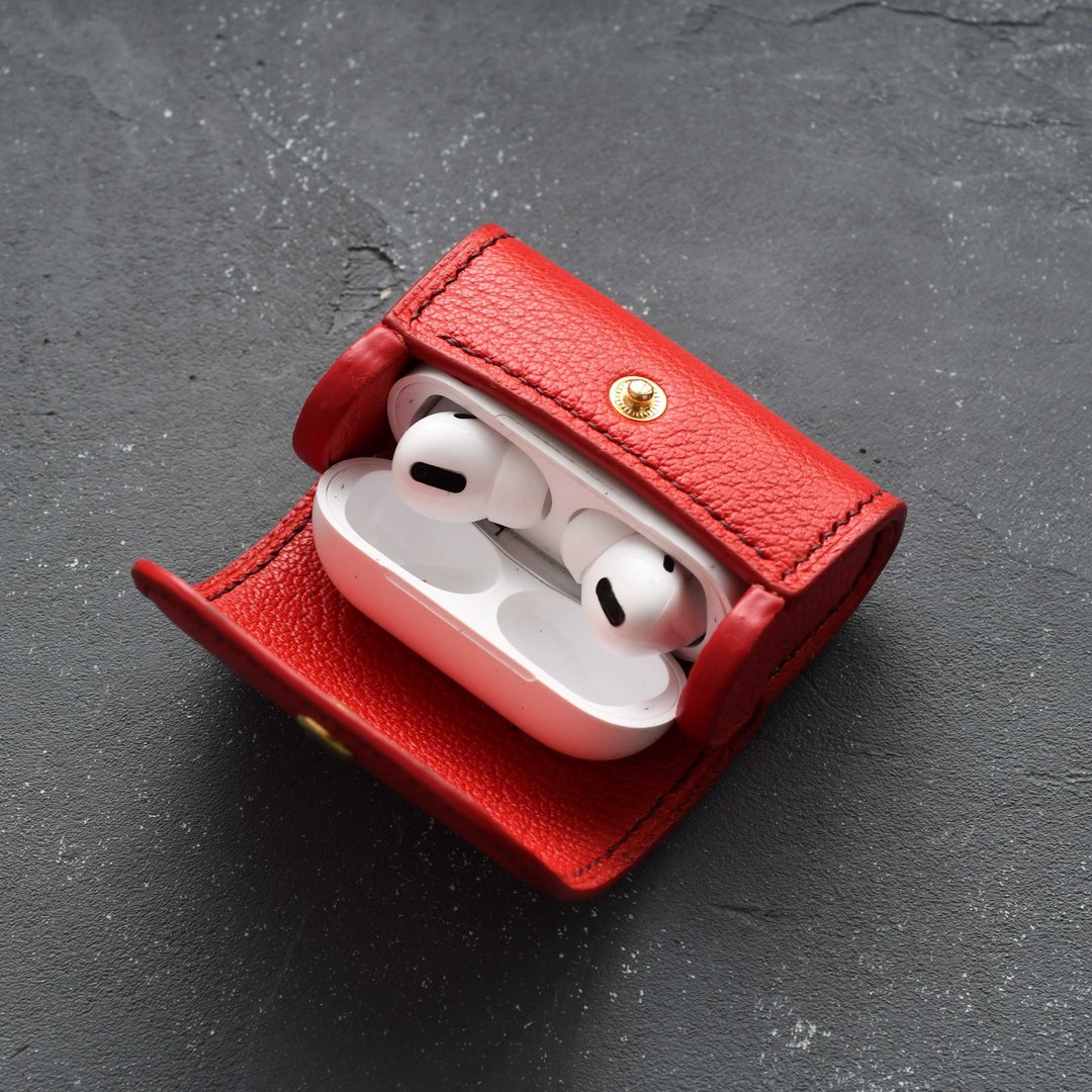 皮革 Airpods Pro 保护套 真皮 手工 礼物 Apple - 耳机 - 真皮 红色