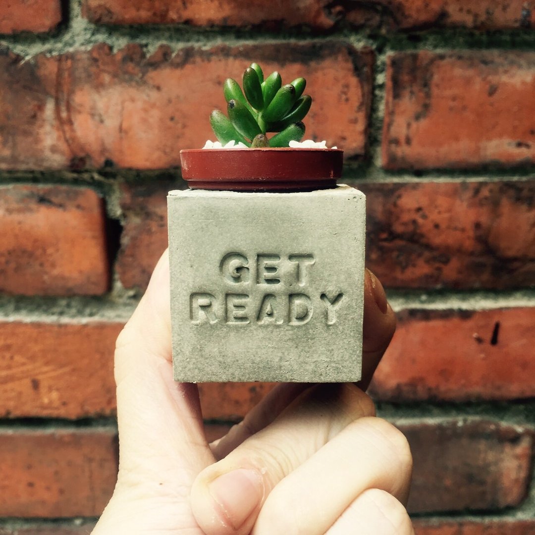 Get ready我准备好了～!多肉磁铁盆栽 - 植栽/盆栽 - 水泥 灰色