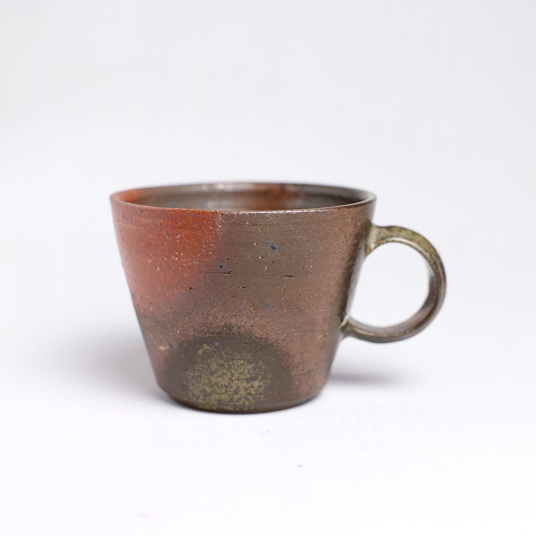 明芽窑 l 柴烧志野灰釉三色把杯 火纹 落灰 咖啡杯 陶杯 搜藏 H8 - 咖啡杯/马克杯 - 陶 红色