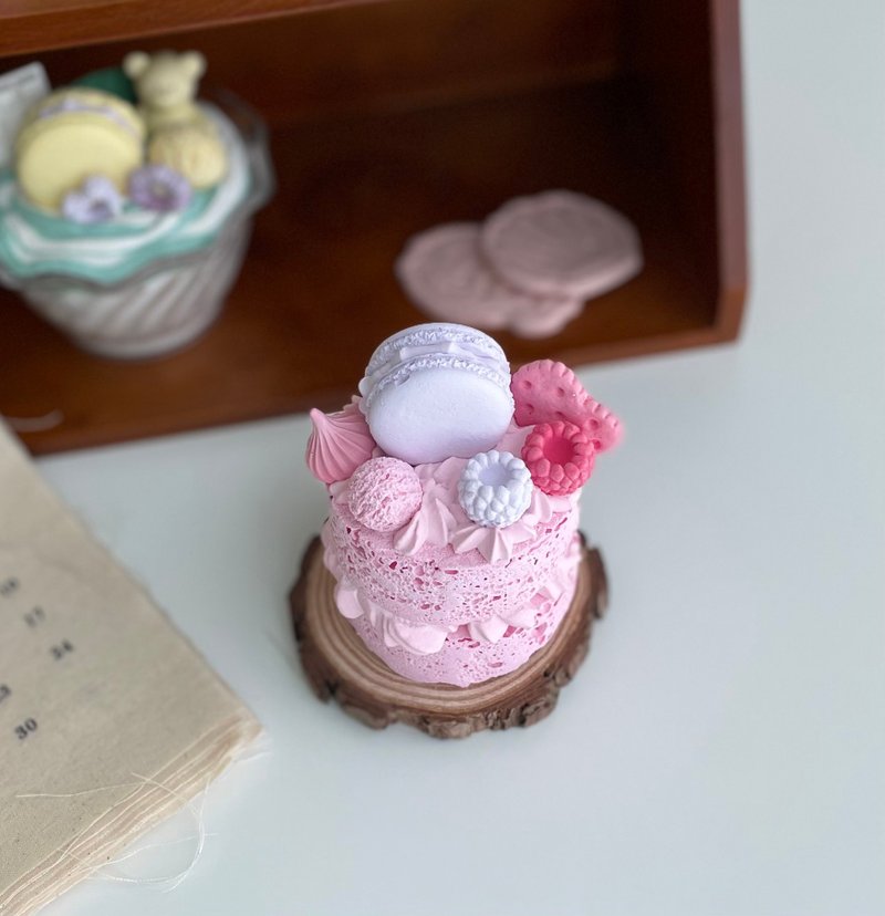 【烘培石膏】马卡龙双层奶油蛋糕扩香石 - 香薰/精油/线香 - 其他材质 