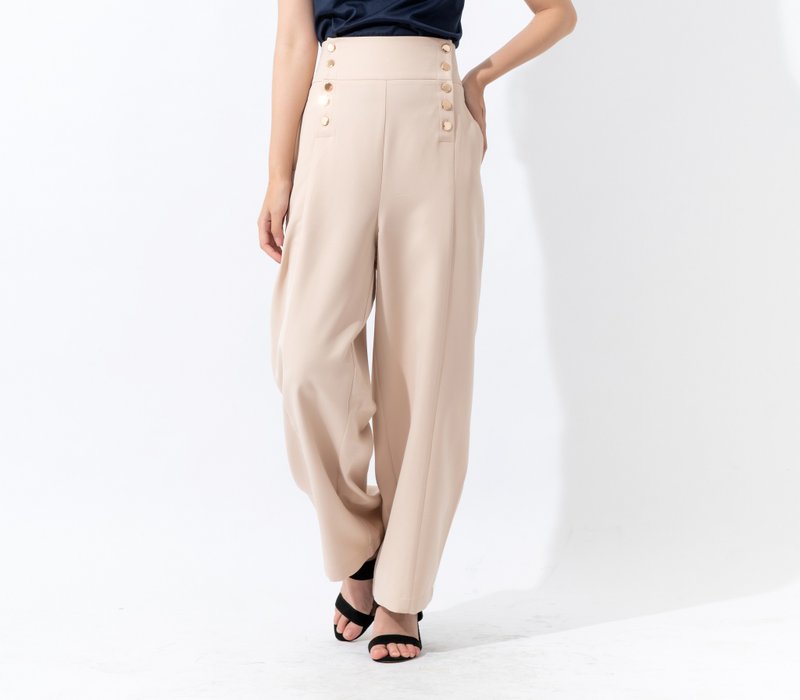 【joliememe】古典诗意 宽版长裤Poetry Slack - 女装长裤 - 聚酯纤维 白色