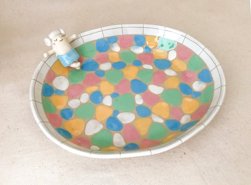 *得奖作品*阿嬷家の浴缸-餐盘/沙拉盘 - 盘子/餐盘/盘架 - 陶 多色