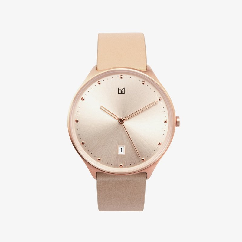 NEUT watch | Sunrise Rose Gold - 女表 - 真皮 粉红色