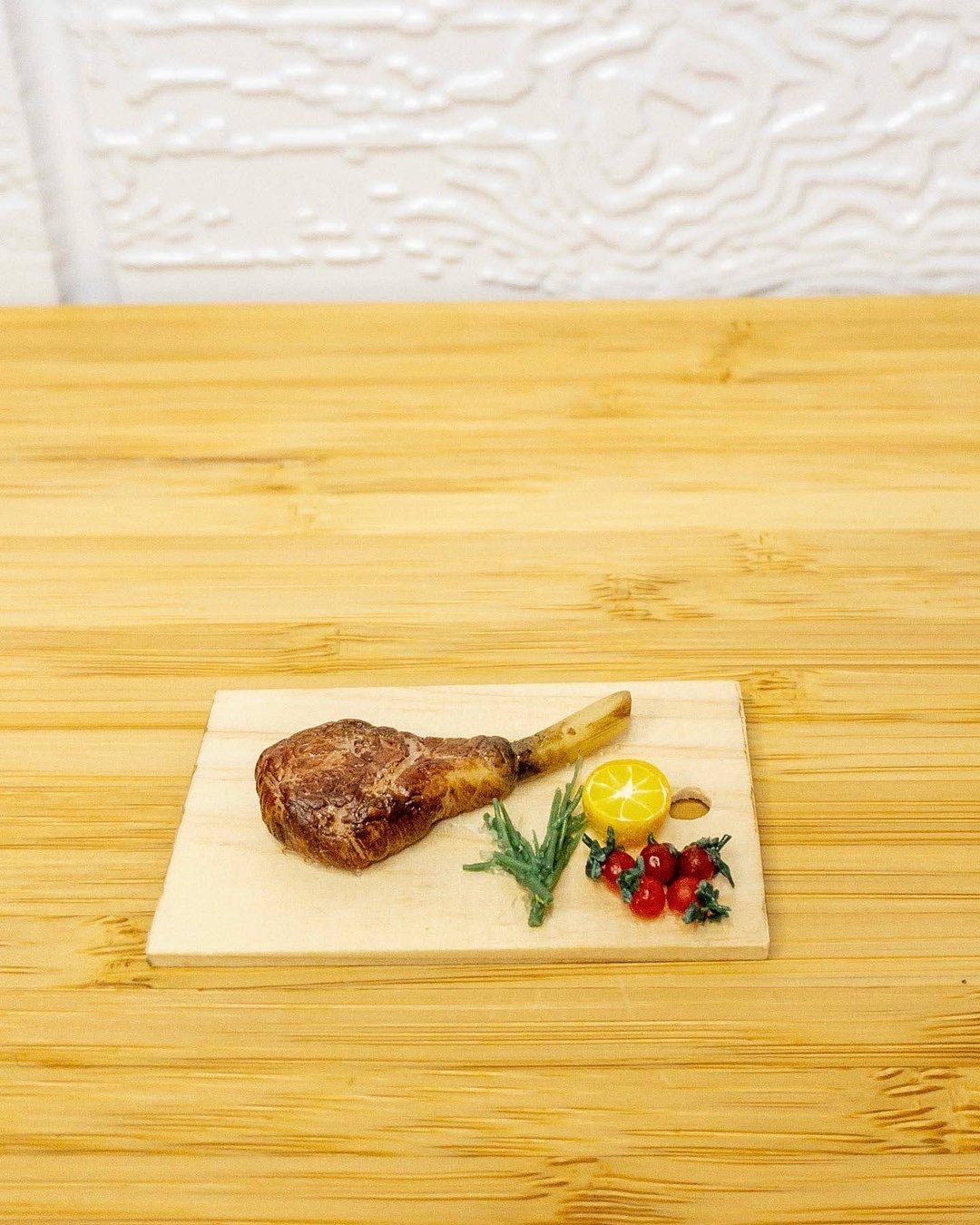 Miniature Tomahawk Steak Miniature Food - 玩偶/公仔 - 粘土 咖啡色