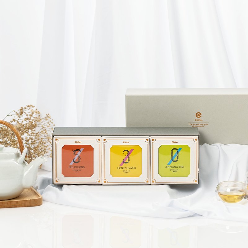 山茶花礼盒・台湾高山茶叶礼盒・伴手礼 (茶罐3入) - 茶 - 纸 灰色