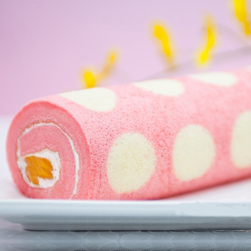 情人节甜蜜蜜桃蛋糕卷 - 蛋糕/甜点 - 新鲜食材 粉红色