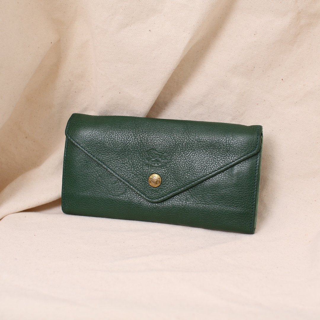 Back to Green::复古皮夹 IL BISONTE 祖母绿 vintage wallet - 皮夹/钱包 - 真皮 