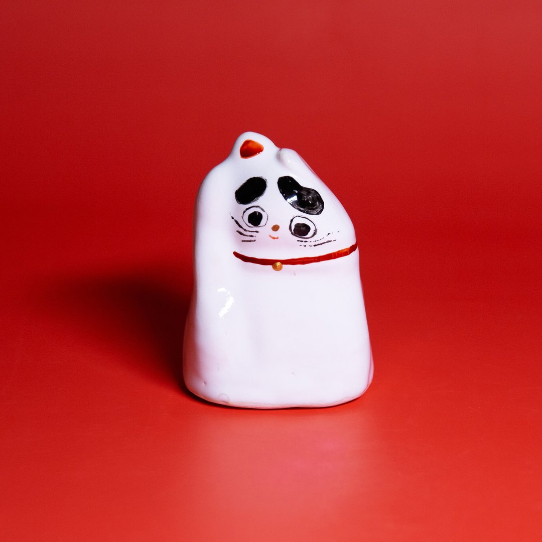 #66_街头开运招财猫 mi-mi-mauh-mauh 咪咪猫猫系列 - 摆饰 - 陶 白色