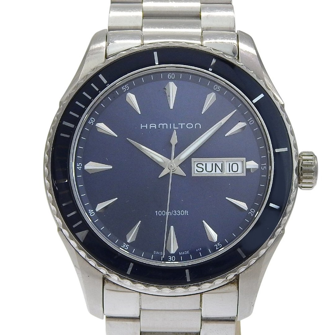 【日本直送】汉弥顿 HAMILTON Jazzmaster 手表 H375510 不锈钢 石英 指针式显示 海军蓝表盘 男士【二手】 - 女表 - 不锈钢 蓝色