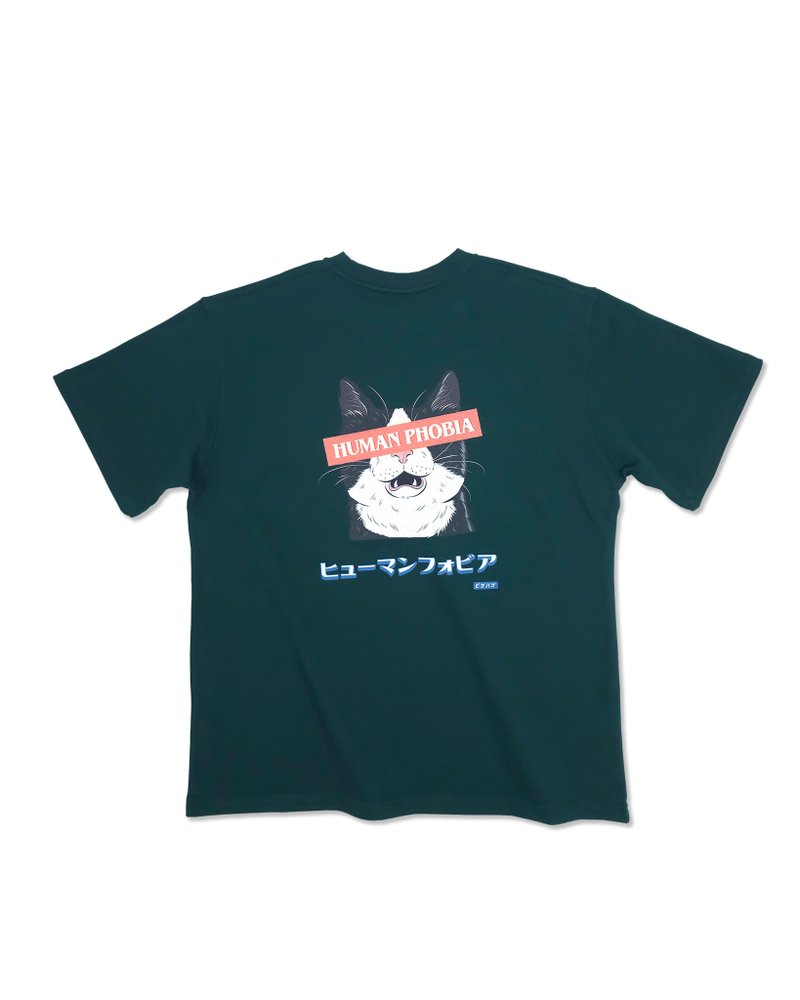 社交恐惧症 美式怀旧 重磅棉质圆领 Tshirt 衫系列 - 猫咪 - 中性连帽卫衣/T 恤 - 棉．麻 多色