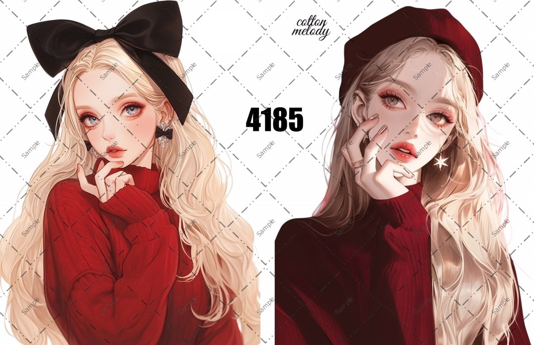 original sticker no.4185 人物贴纸 原创贴纸 原创人物贴纸 装饰贴纸 cotton melody - 贴纸 - 纸 