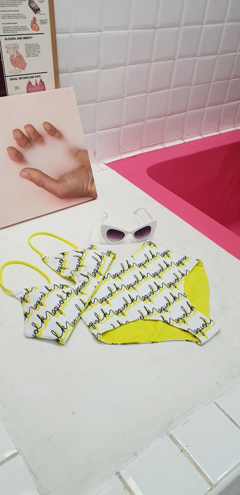 比基尼草书 / 白色 / S 码 - 女装泳衣/比基尼 - 其他材质 白色