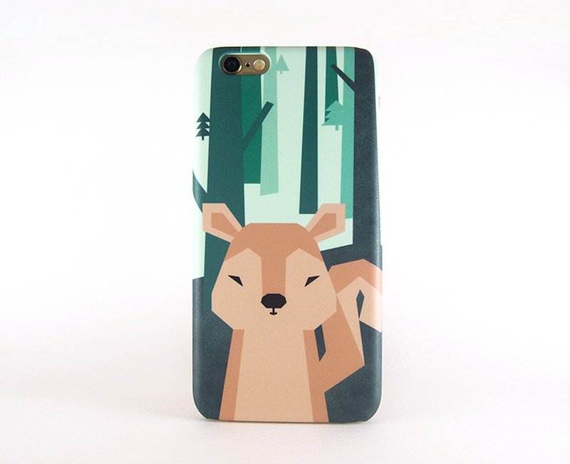 几何爱笑小松鼠::手机壳 - 手机壳/手机套 - 塑料 绿色