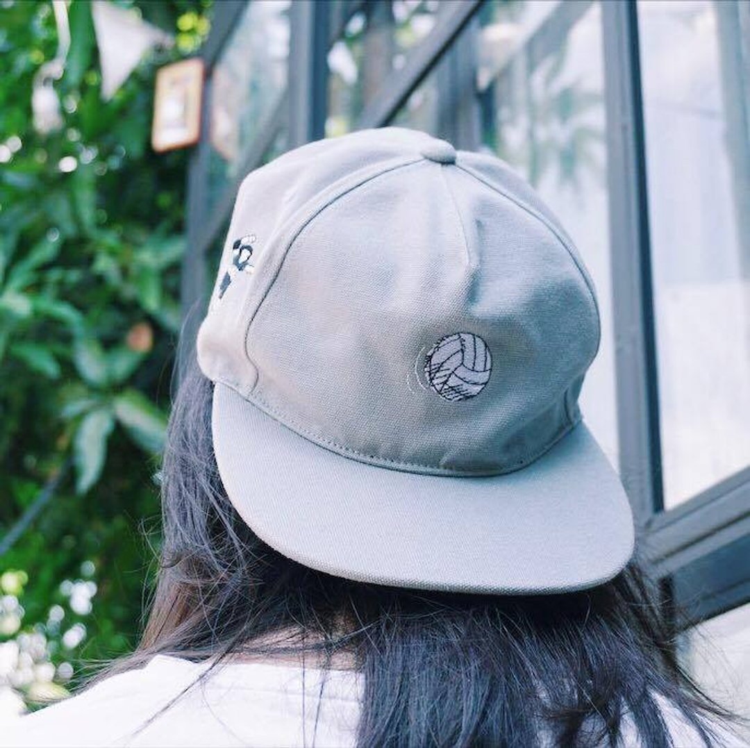 Flat Brim hats sport style volley ball embroidery - 帽子 - 其他材质 灰色