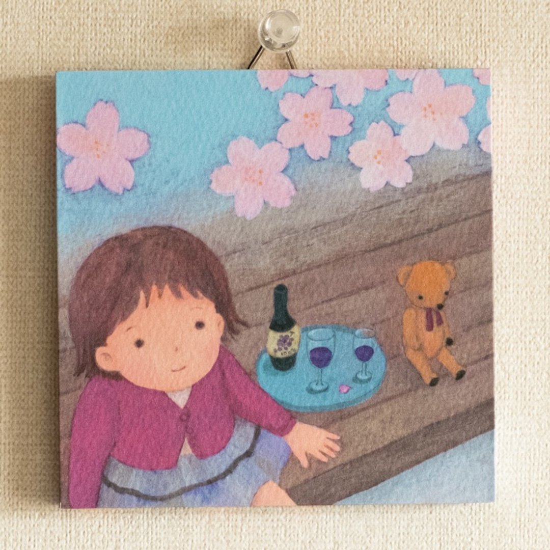 Mini panel No.54 / Cherry Blossom Viewing Day - 海报/装饰画/版画 - 纸 多色