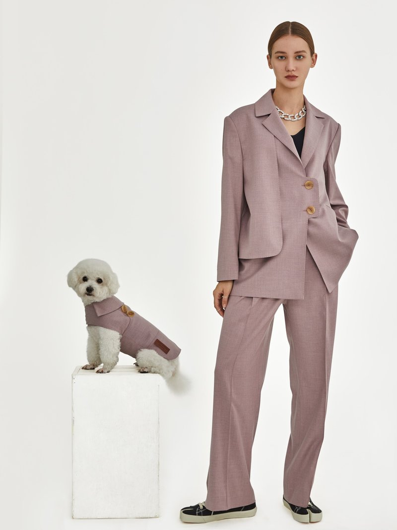 GIGIWAWA秋冬宠物亲子装新款沪上老裁缝手作高品质西服外套 - 女装西装外套/风衣 - 其他人造纤维 红色