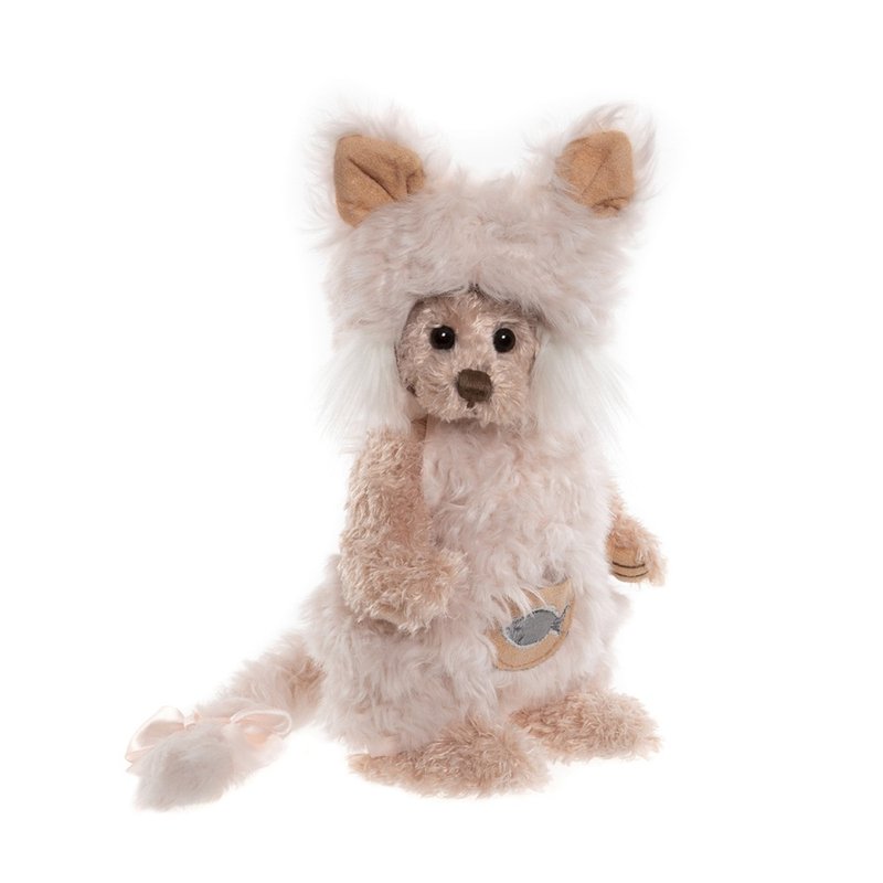 Cat Nap 手工制作精致动物玩偶 Bear 泰迪熊 猫咪装熊玩偶 - 玩偶/公仔 - 聚酯纤维 金色