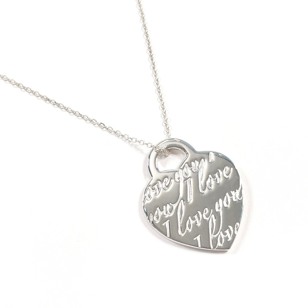 【日本直购 美品中古】蒂芙尼 TIFFANY&Co. 项链 Notes Heart Tag I Love You 银 925 饰品 重新抛光处理 - 项链 - 纯银 银色