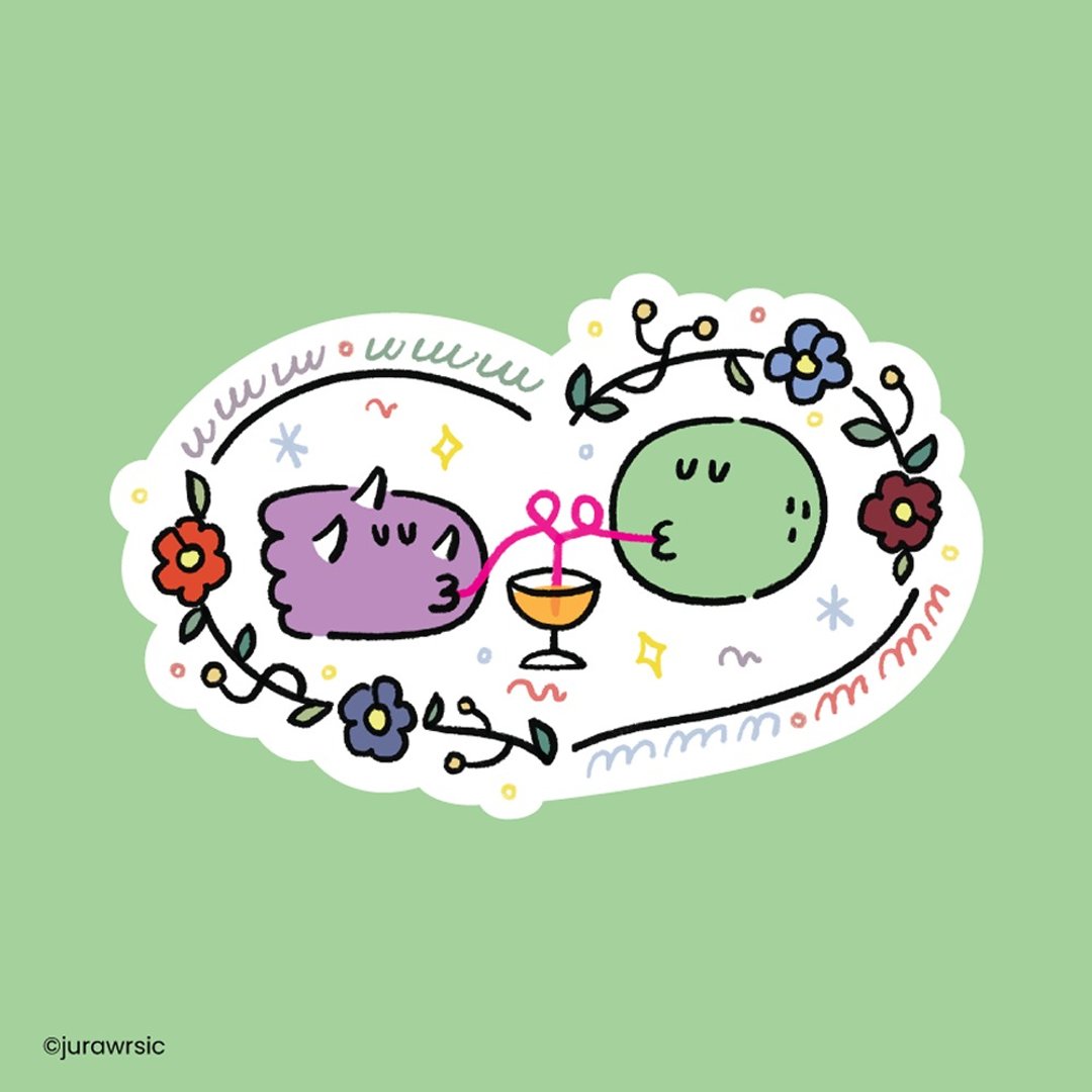 Jurawrsic PVC 防水篓空贴纸 die-cut- sharing is caring - 贴纸 - 纸 白色