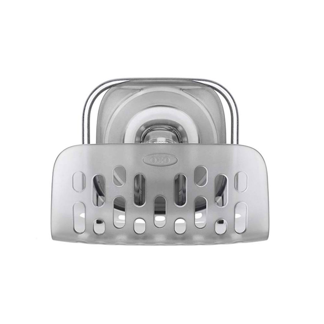【新品】OXO 吸盘海绵架 - 碗盘清洁 - 不锈钢 透明