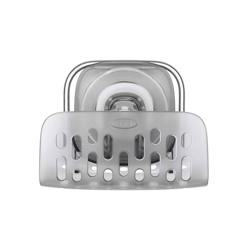 【新品】OXO 吸盘海绵架 - 碗盘清洁 - 不锈钢 透明