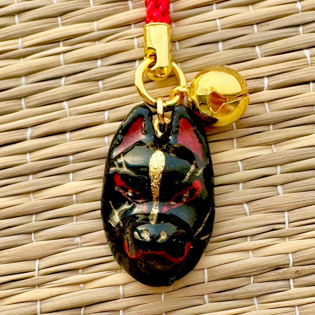 黑狐面具 日式钥匙扣 - 钥匙链/钥匙包 - 树脂 