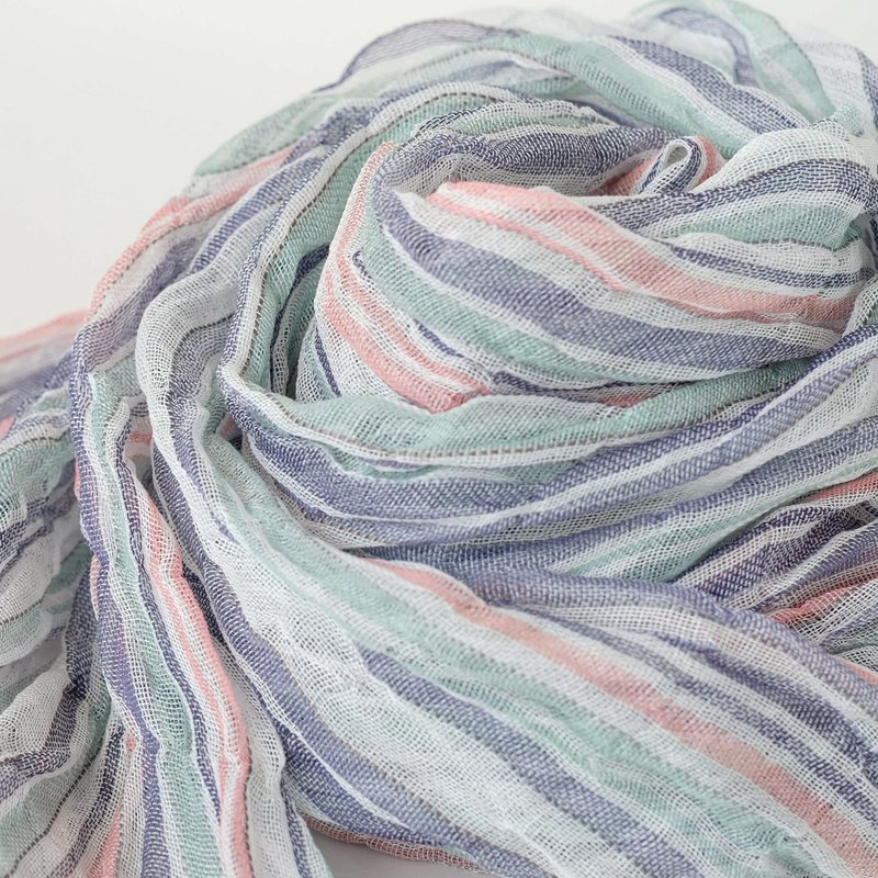 Linen 手织亚麻披肩【流风04】 - 围巾/披肩 - 棉．麻 