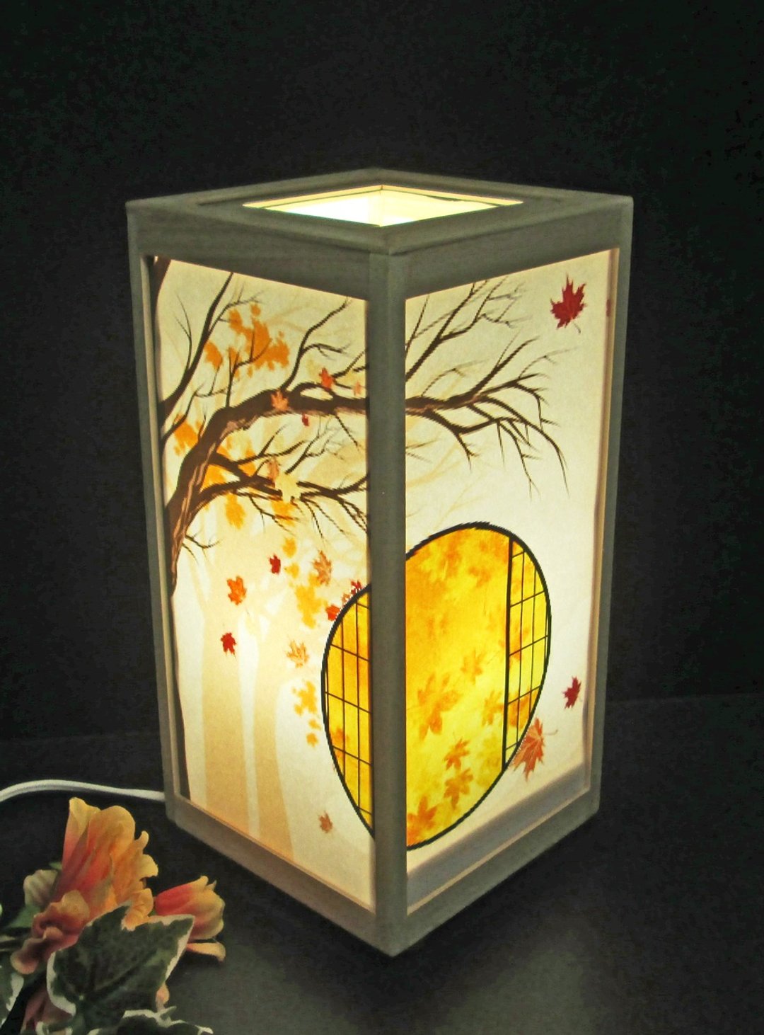 Hanasoku-no-Midori-Ki Autumn Leaves Inn Cypress Frame LED Neutral White Cardboard/Lightweight Dream-Light Smile!! - 灯具/灯饰 - 木头 金色