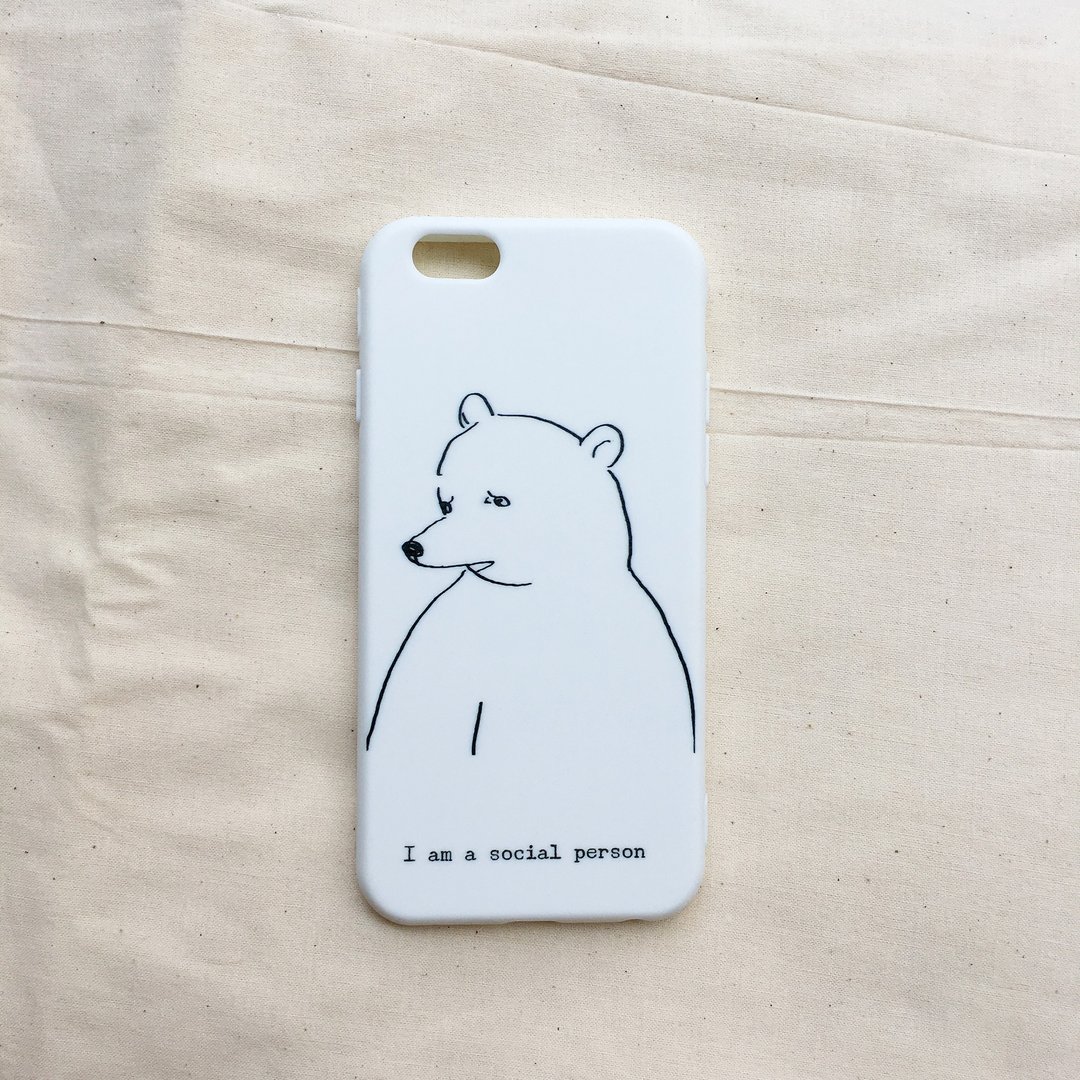 I am a social person - iPhone 手机壳 / 白色全包雾面软壳 - 手机壳/手机套 - 橡胶 白色