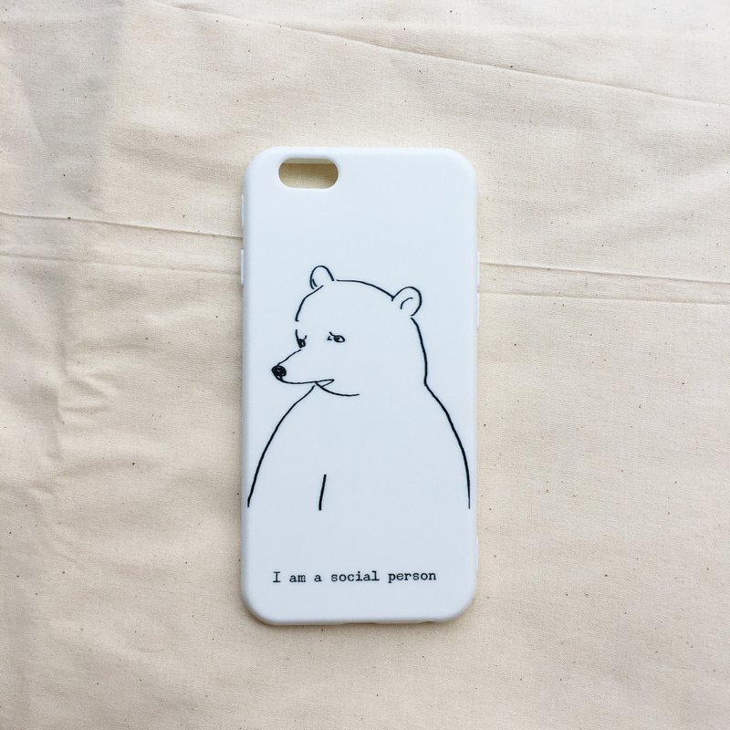 I am a social person - iPhone 手机壳 / 白色全包雾面软壳 - 手机壳/手机套 - 橡胶 白色