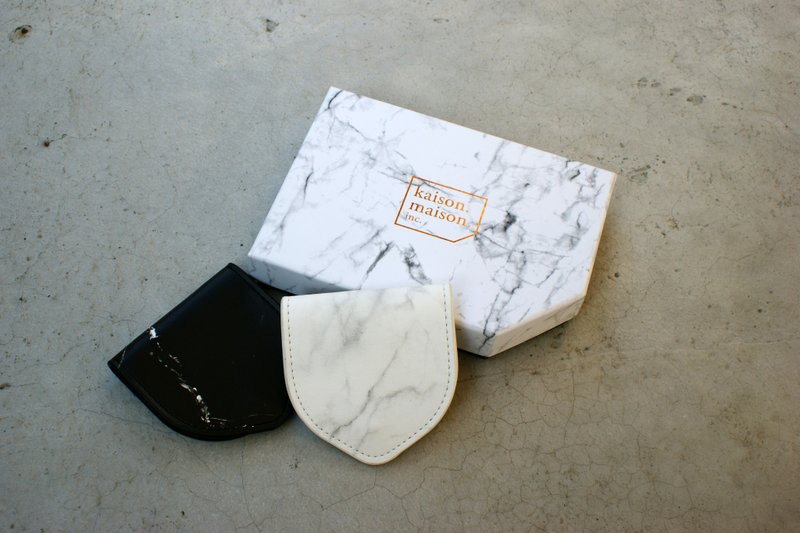 白色大理石零钱包 - 零钱包 - 真皮 白色