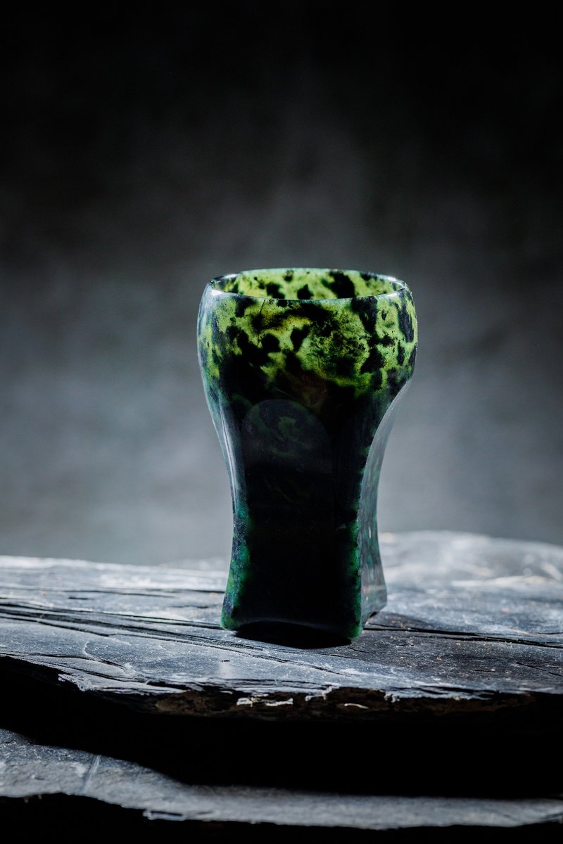 台湾墨玉品香杯 - 茶具/茶杯 - 玉石 