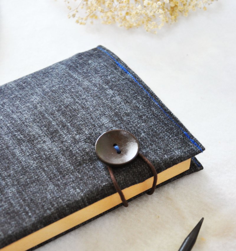 手作书衣笔记本【非诚勿扰】软质深蓝丹宁款(A5) - 笔记本/手帐 - 棉．麻 蓝色