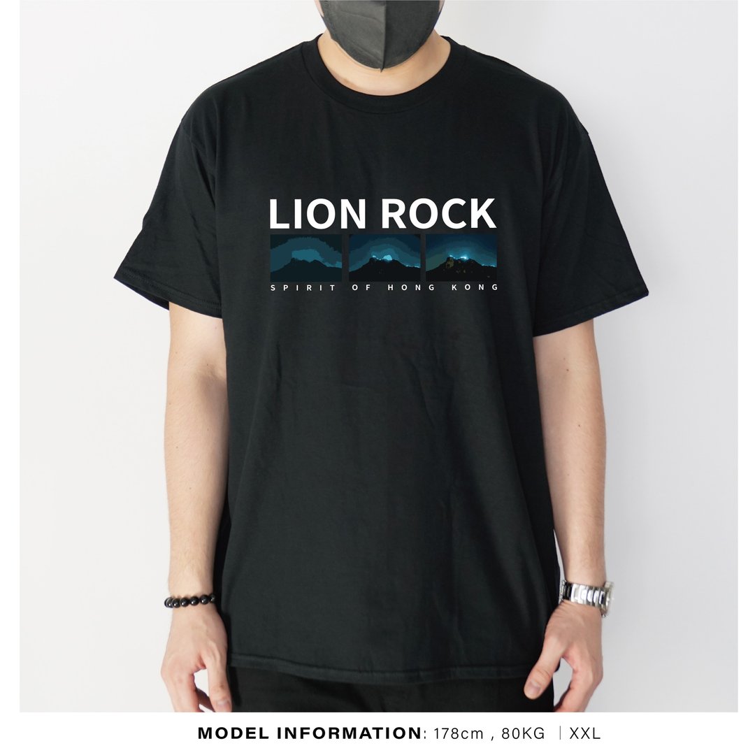 LION ROCK -自家设计印刷T-Shirt - 男装上衣/T 恤 - 棉．麻 黑色