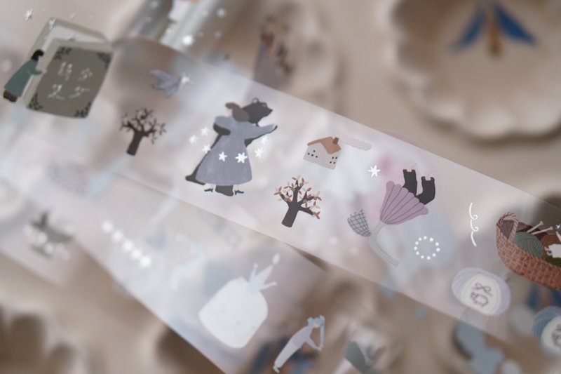少女诗集 亮面PET胶带 烫雾银 纸胶带 Ivy Snow 森空 - 纸胶带 - 塑料 